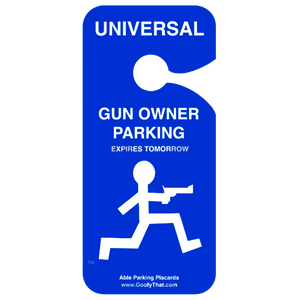 gun owner parking rear-view mirror signs able stuff