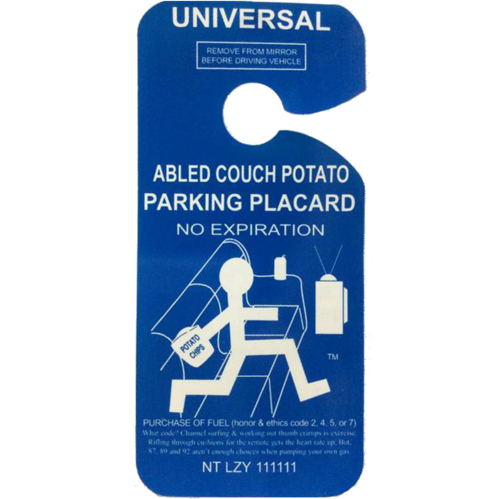 Couch Potato Parking-Rear-View Mirror Signs-Goofy That