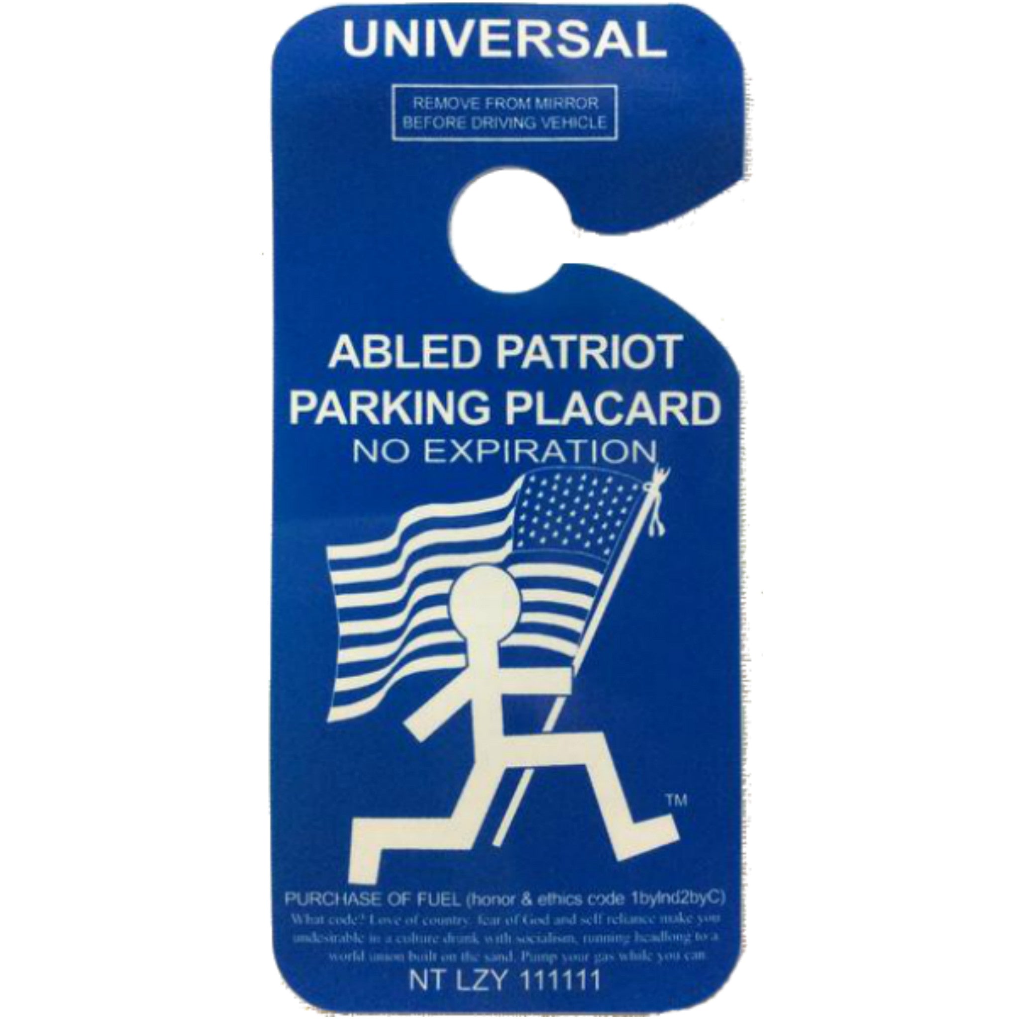 Patriot Parking-Rear-View Mirror Signs-Goofy That